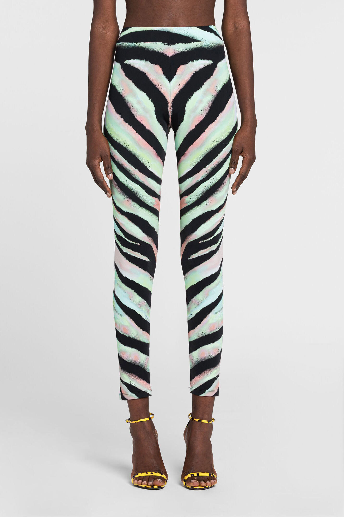 Love Yourself Zebra Print Leggings (Coral Pastel) - ShopFlyBrands