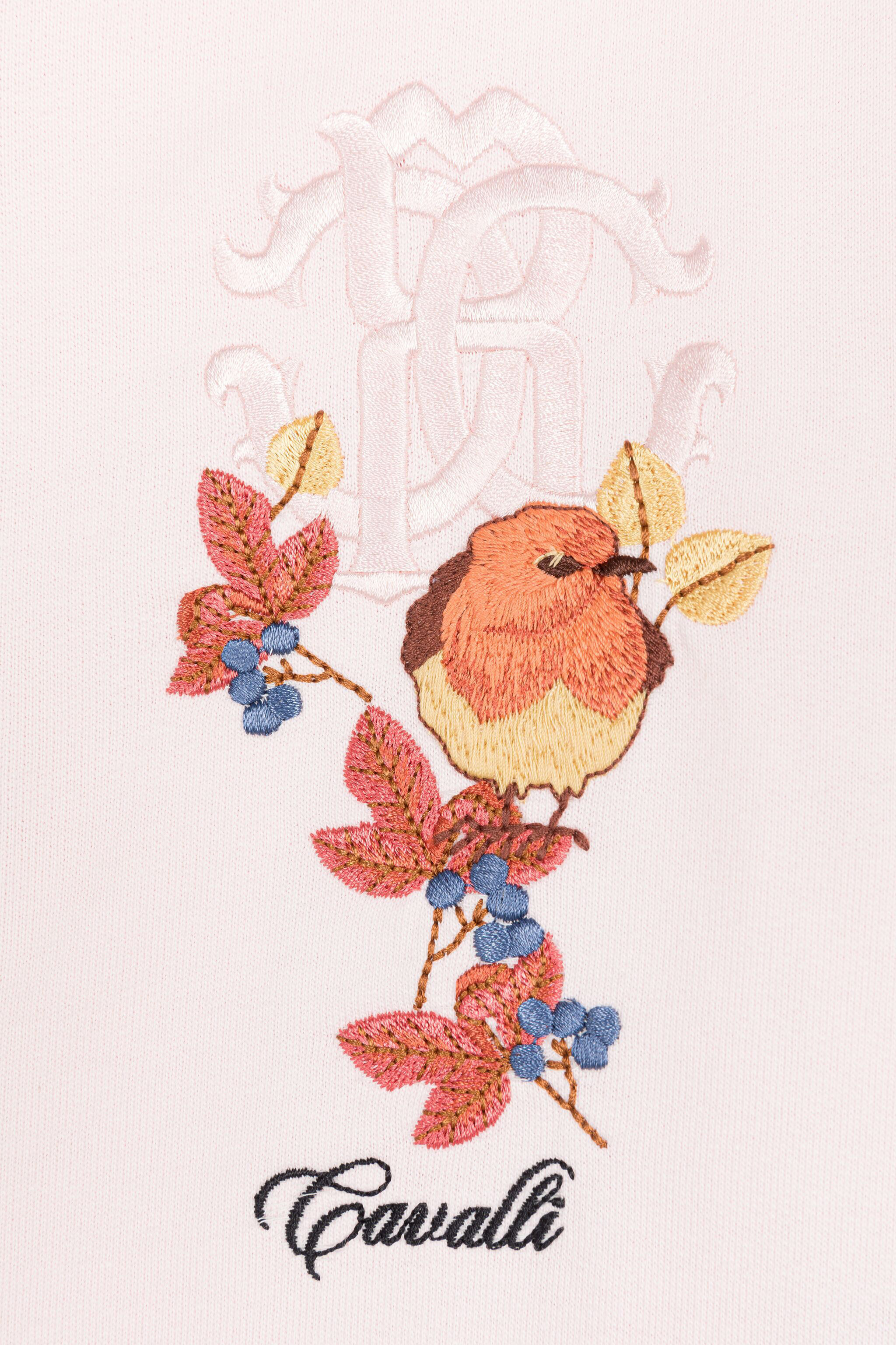 Roberto Cavalli Junior embroidered-design cotton zipped hodie - Pink