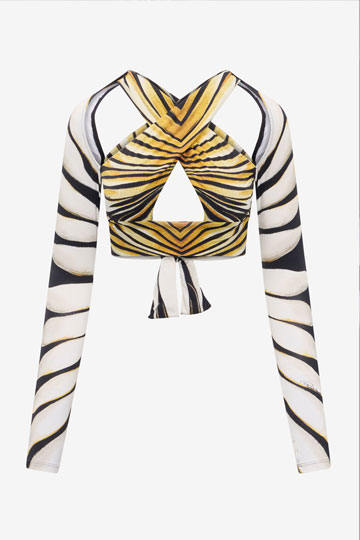 Ray Of Gold Print Crop Top