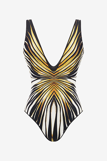 Ray Of Gold Print One-Piece Swimsuit
