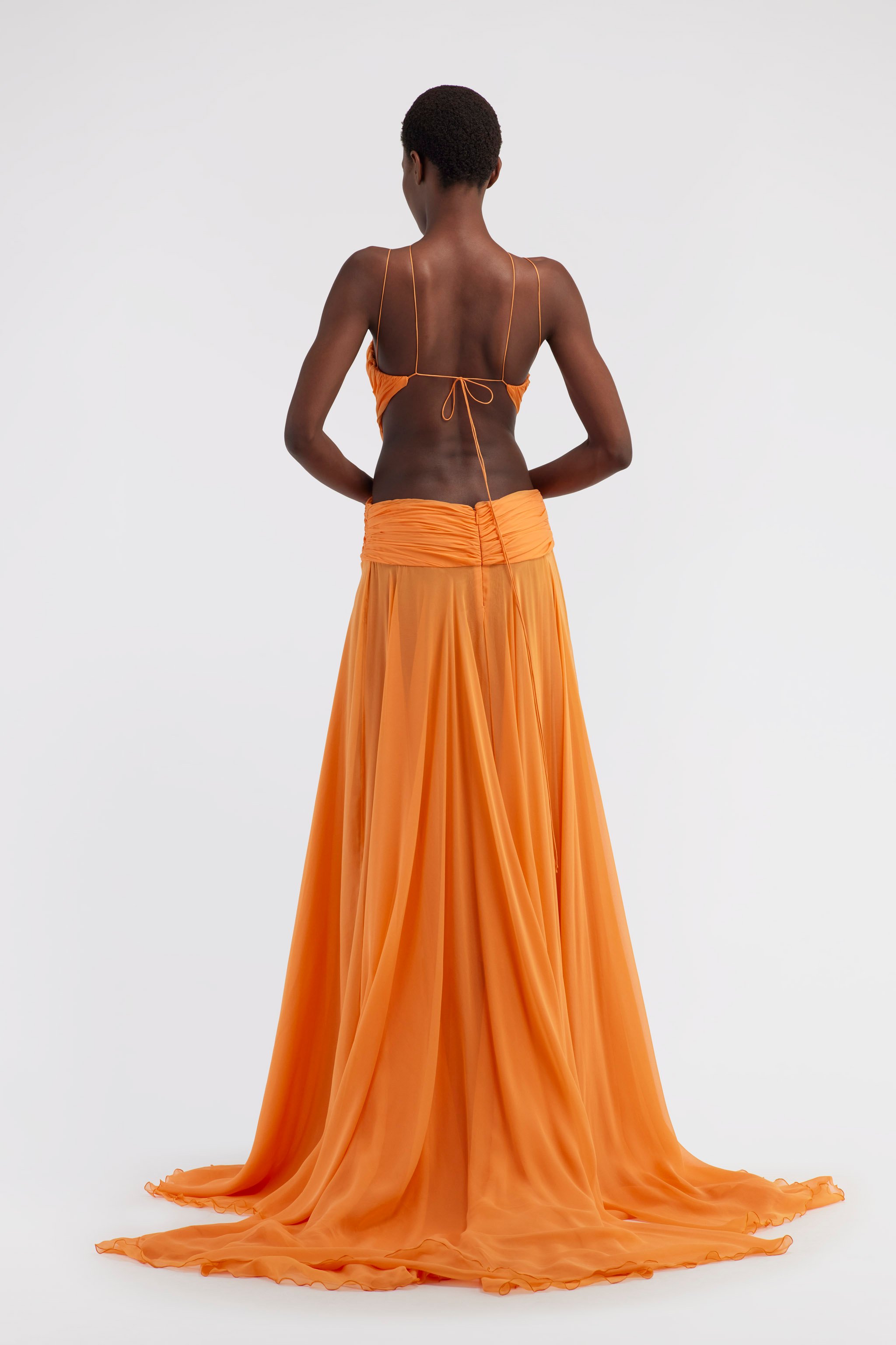 Roberto Cavalli orange high quality sleeveless A-line dress