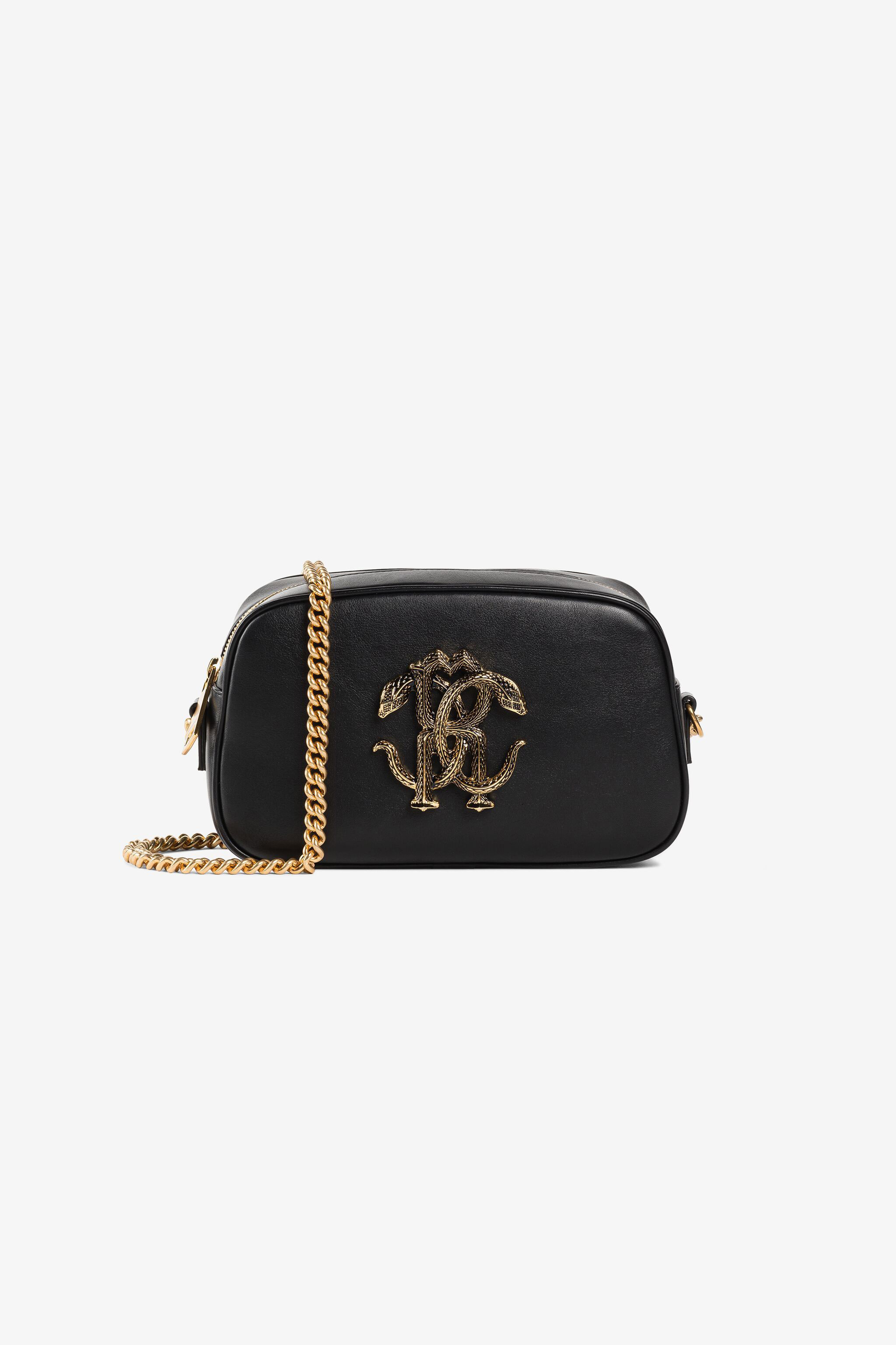 Mirror Snake Shoulder Bag in Black for Women Roberto Cavalli