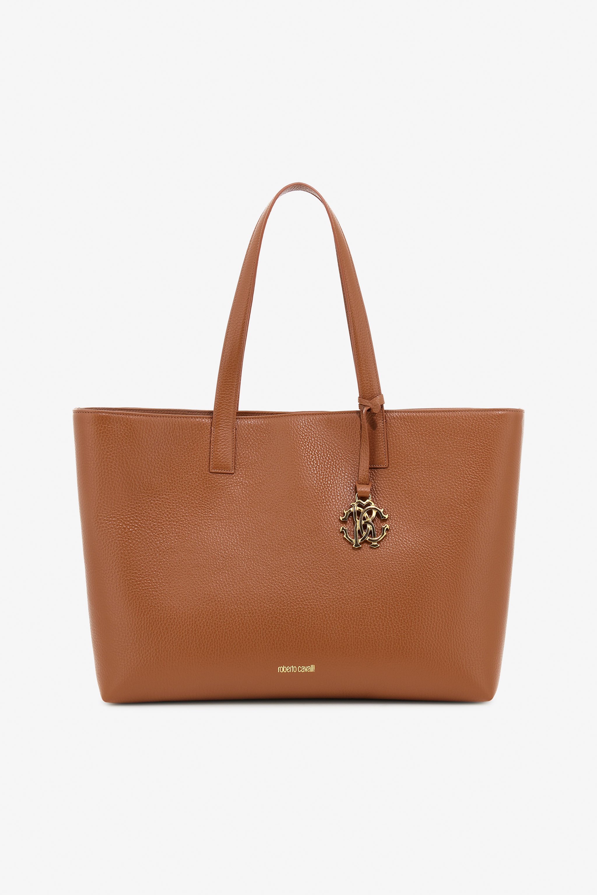 Roberto cavalli pebble leather tote bag on sale