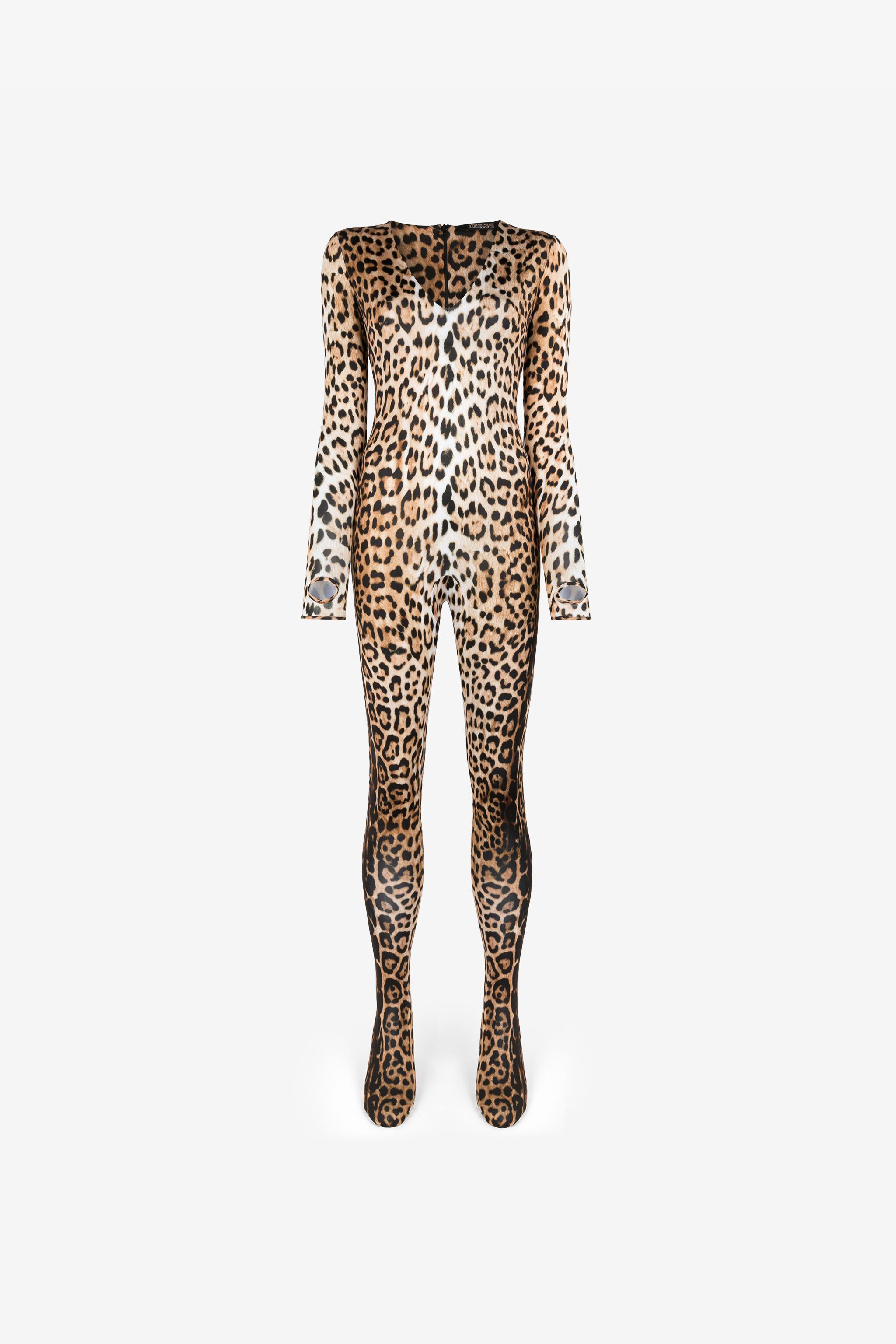 Jaguar-Print Jumpsuit | Light brown | Sale | Roberto Cavalli US