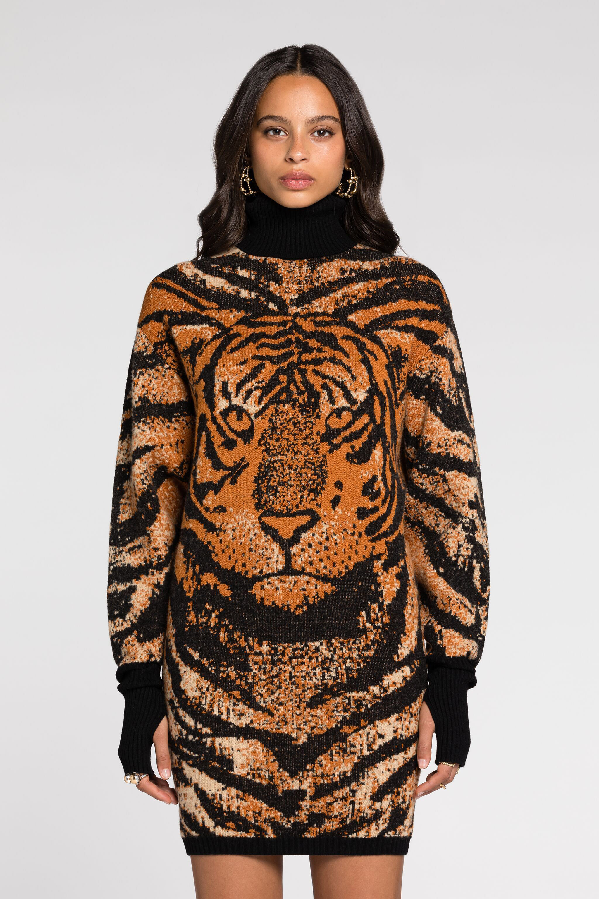 Tiger-Intarsia Sweater  Roberto Cavalli Jumpers