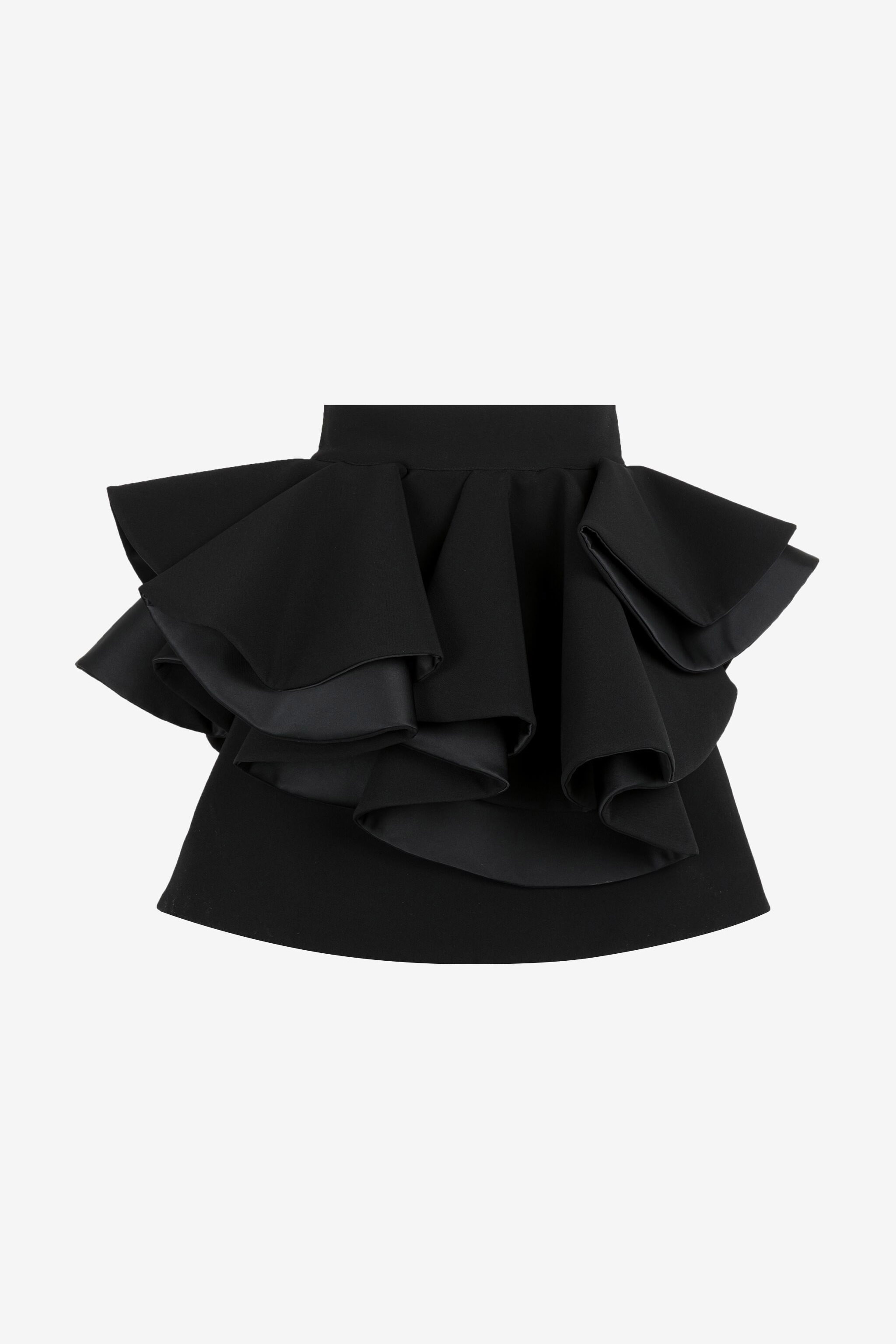 Ruffled Mini Skirt NERO Sale Roberto Cavalli BH