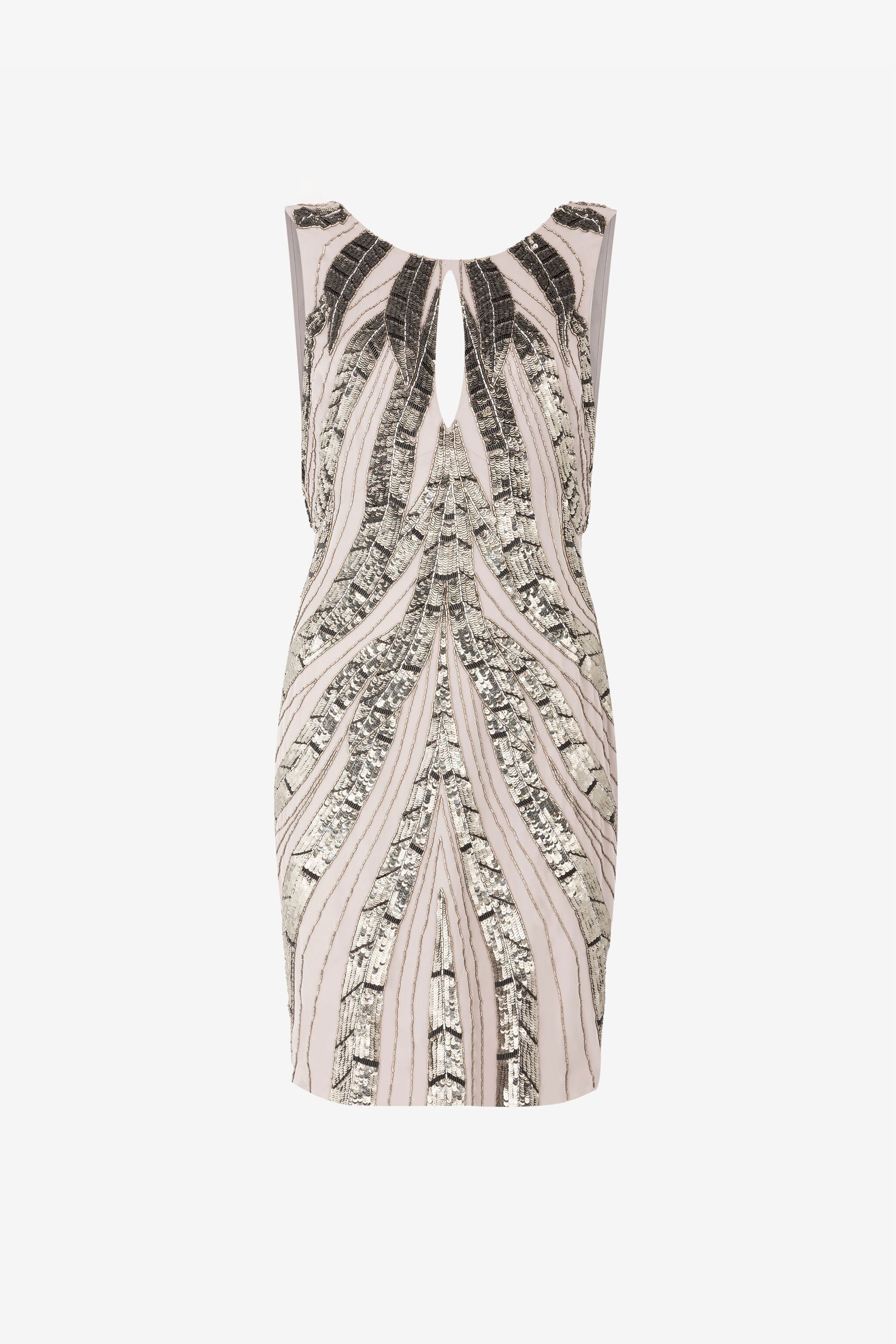 Sequin-embellished silk dress | Silver | Women | Roberto Cavalli US