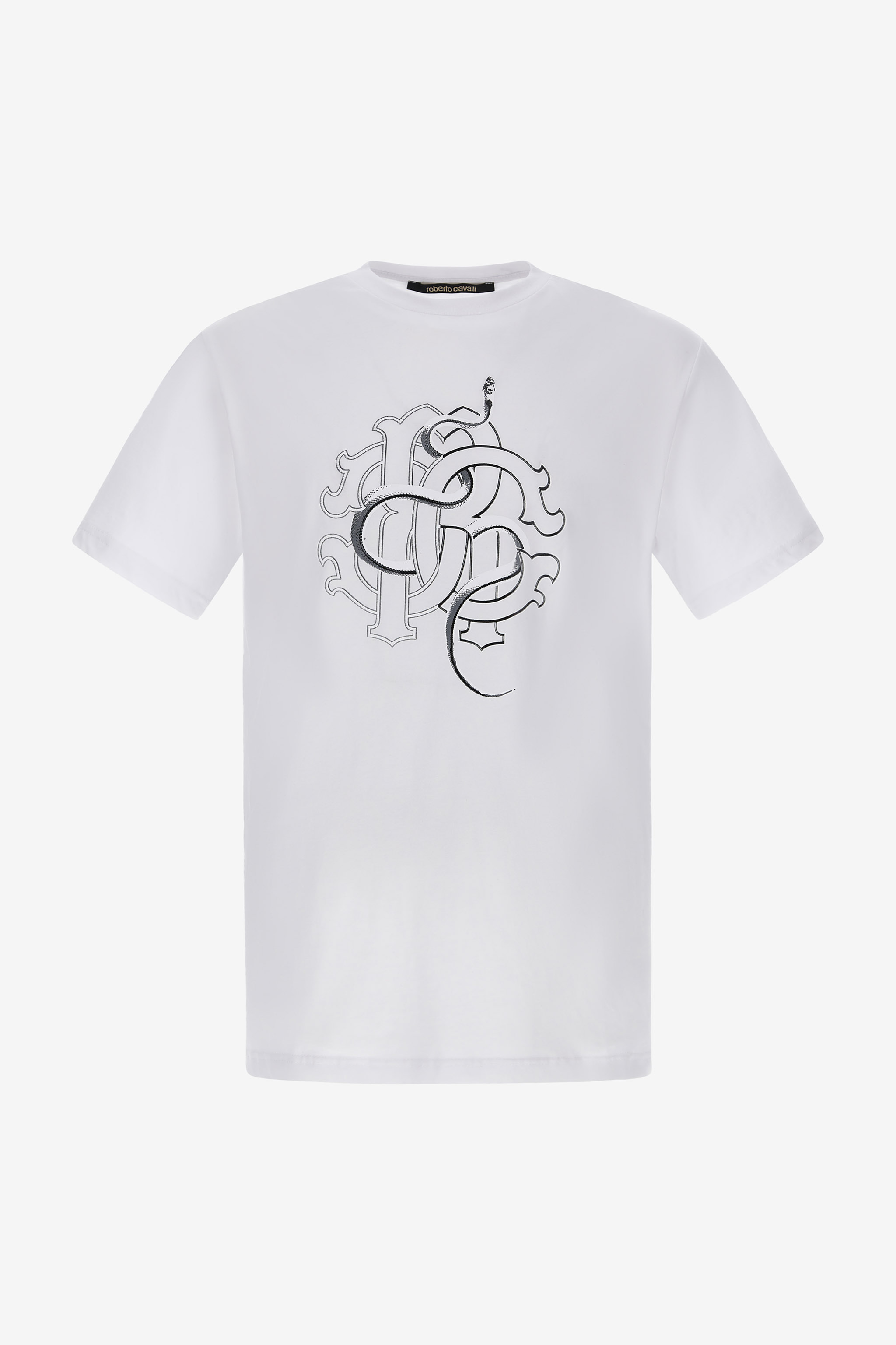 Roberto Cavalli Junior monogram-print short-sleeved T-shirt - White