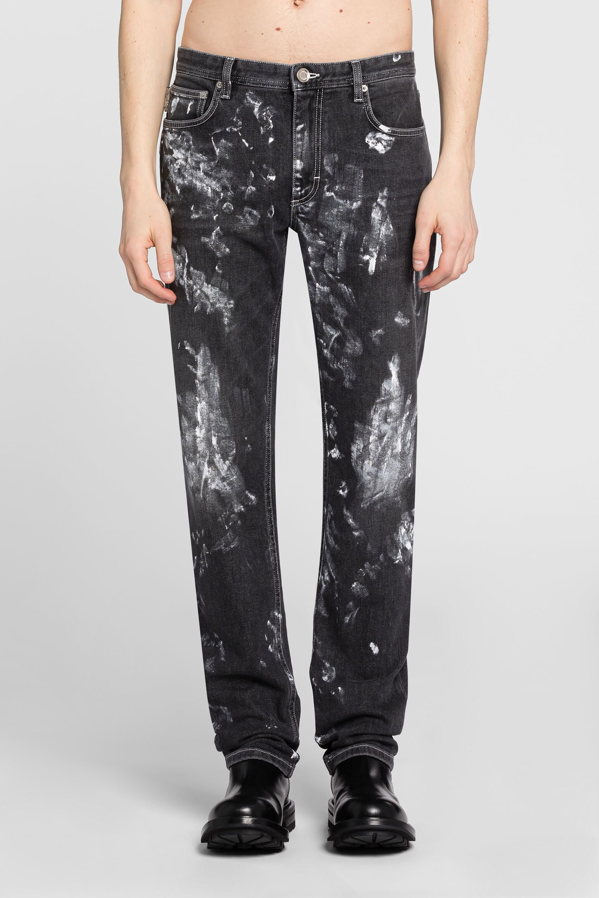 Misbhv Monogram-pattern Print Slim-fit Jeans In Black