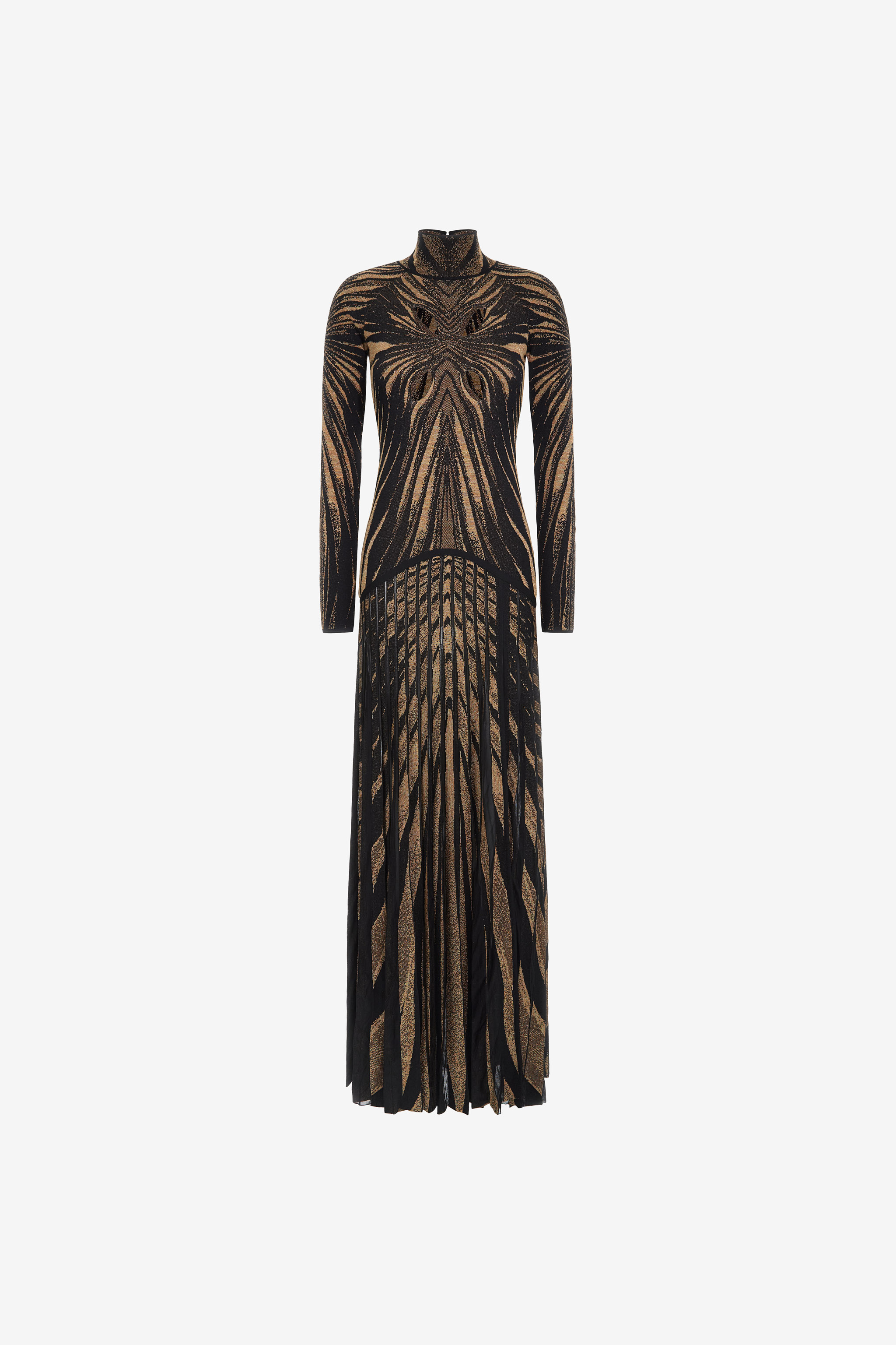 Ray of Gold print knit dress | Gold | Women | Roberto Cavalli US