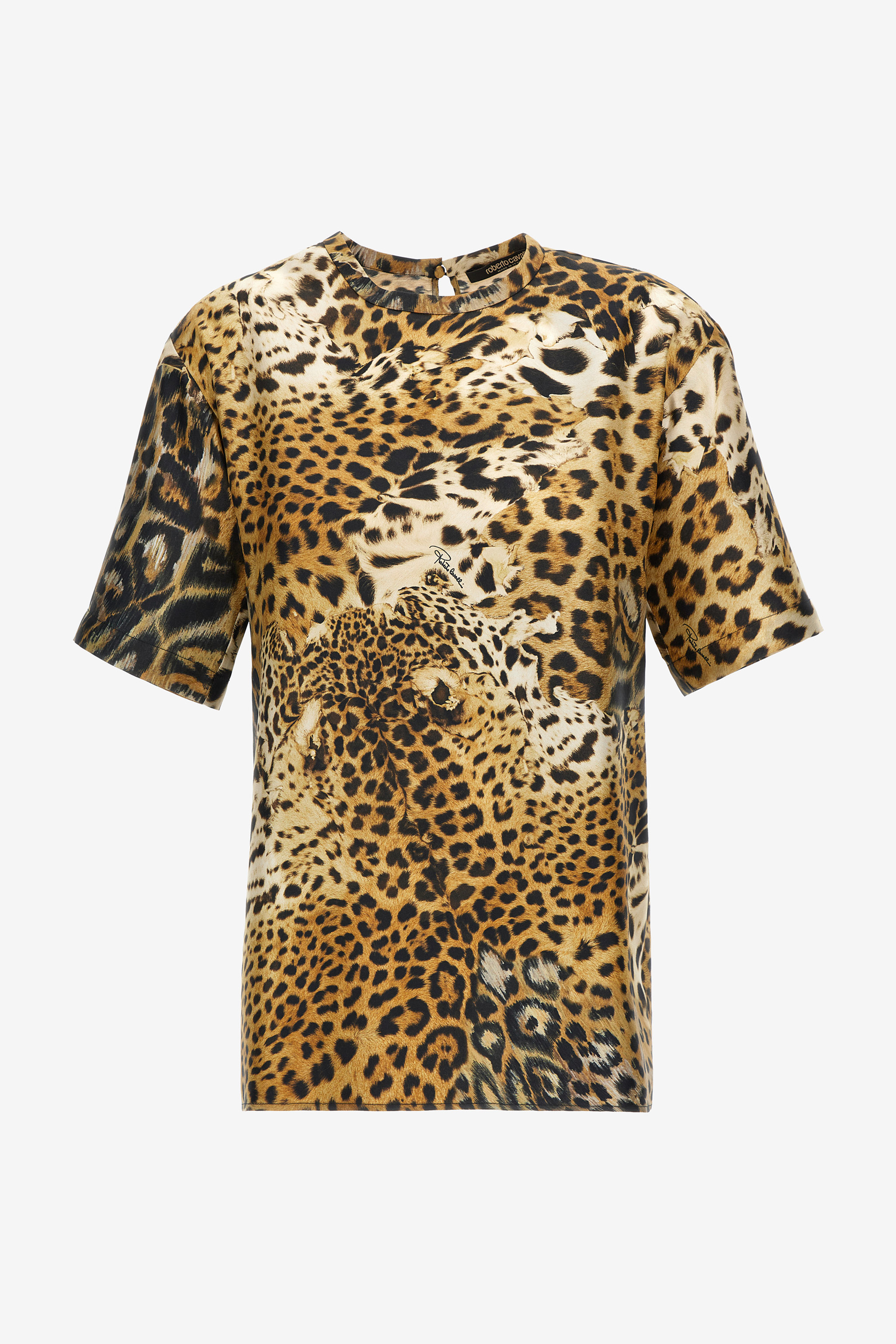 Leopard print t-shirt | NATURALE | Women | Roberto Cavalli SG