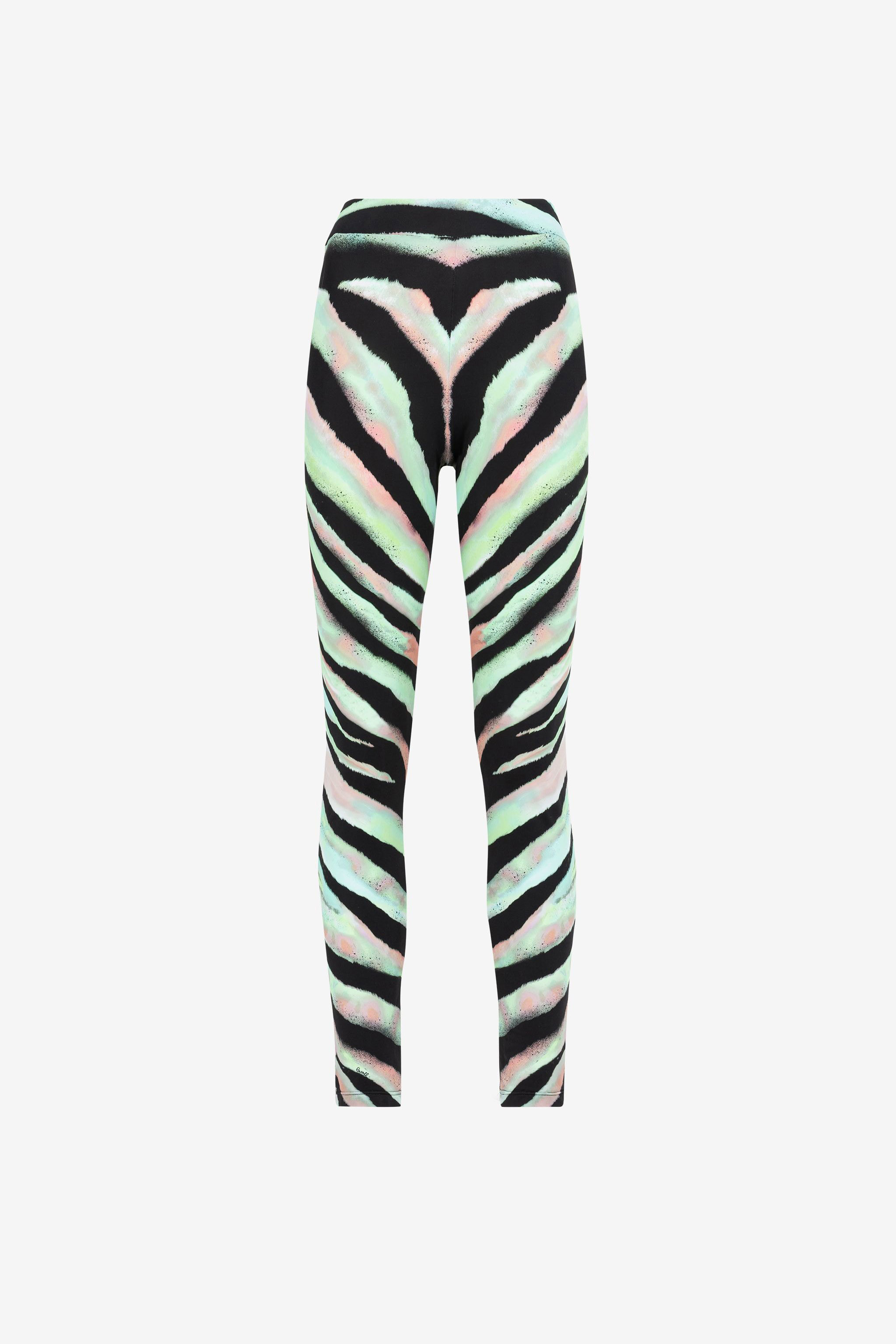 Love Yourself Zebra Print Leggings (Coral Pastel) - ShopFlyBrands